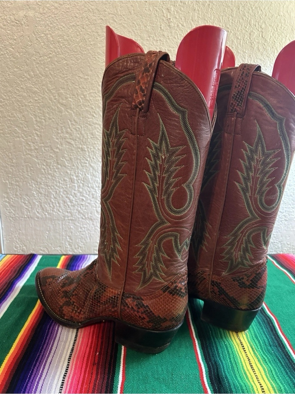 *RARE* Larry Mahan Exotic Snakeskin Cowboy Boots Size 6.5 - Picture 5 of 12